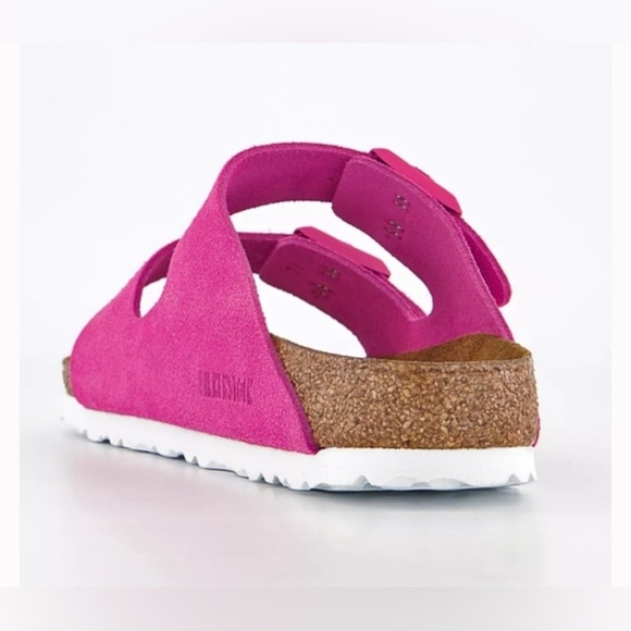 Birkenstocks Arizona Pink Suede Soft Foot Bed Fuchsia Tulip Sz 42 Women’s 11 US - Picture 6 of 16